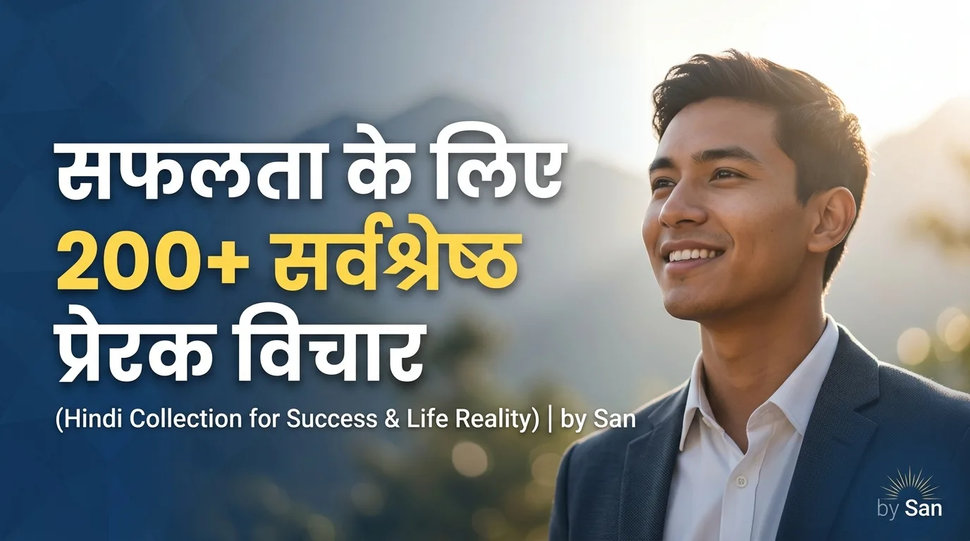 200+ Best Motivational Quotes in Hindi for Success and Life Reality - Featured Image by San