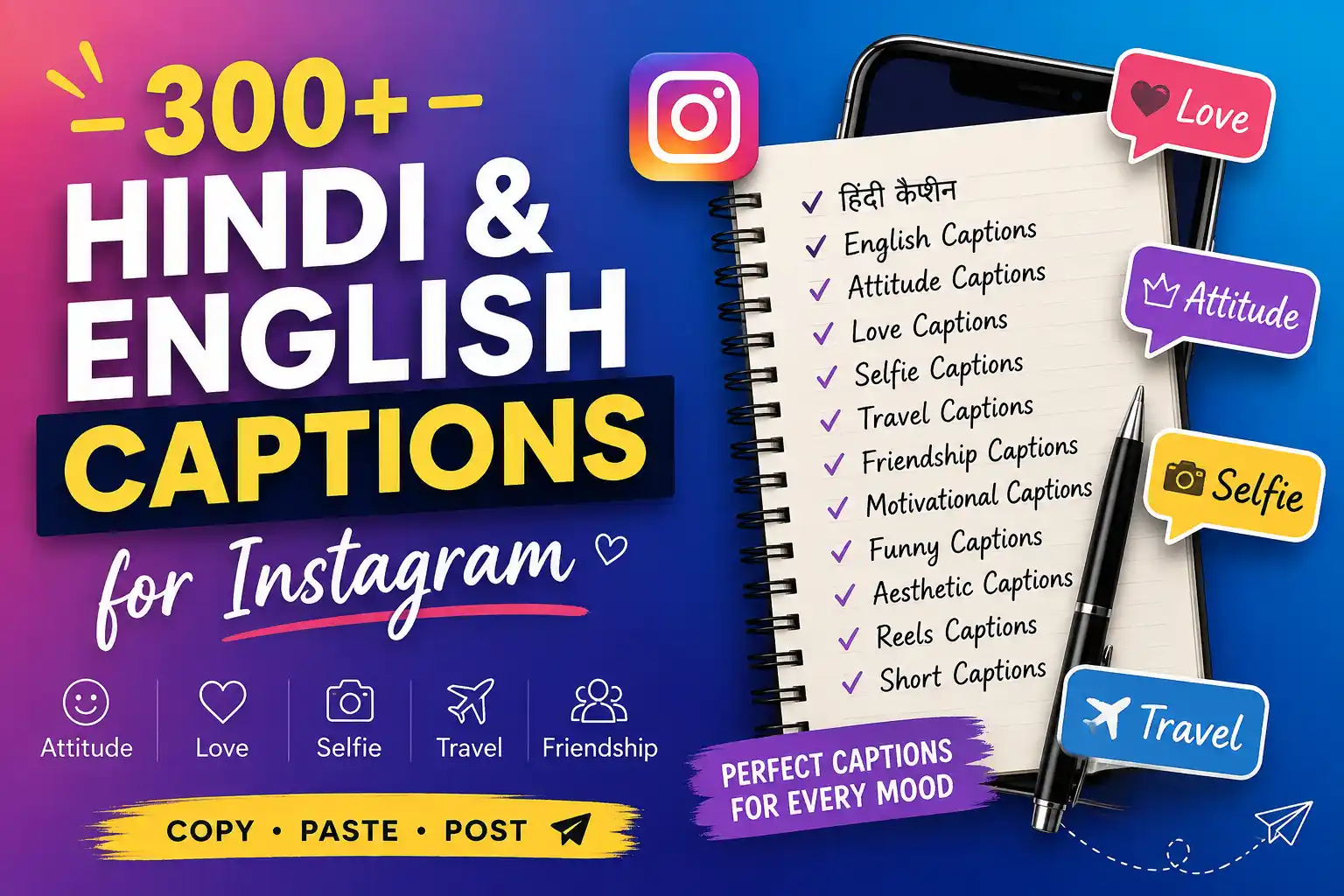 Hindi captions for Instagram and English captions for Instagram