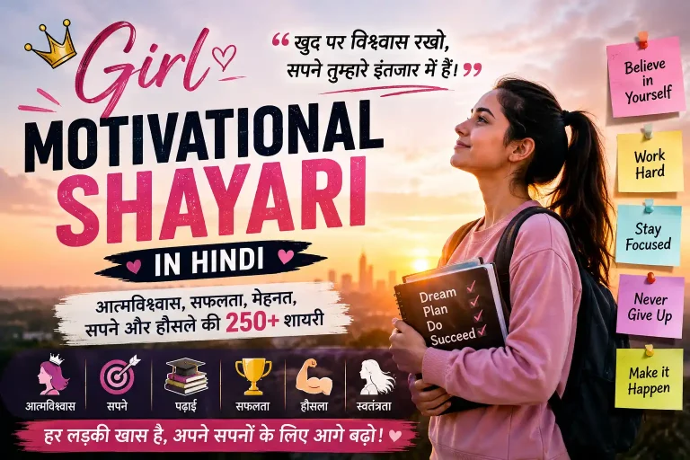 Girl Motivational Shayari in Hindi: 150+ लड़कियों के लिए हौसला, आत्मविश्वास, सफलता और सपनों की शायरी 2 Girl Motivational Shayari in Hindi