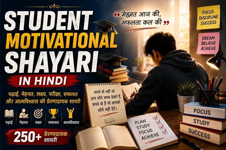 Student Motivational Shayari in Hindi: 250+ पढ़ाई, मेहनत, सफलता, परीक्षा और लक्ष्य की शायरी 2 Student Motivational Shayari in Hindi